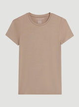 Soft Touch Short Sleeve Crewneck T-Shirt - Coffee Latte