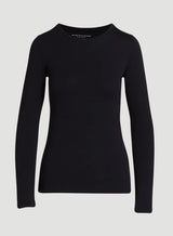 Soft Touch Long Sleeve Crewneck T-Shirt - Noir
