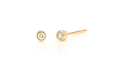 Diamond Bezel Stud Earring - Single