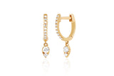 Teardrop Diamond Mini Huggie Earring - Single