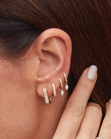 Teardrop Diamond Mini Huggie Earring - Single