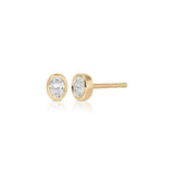 Bezel Set Oval Diamond Stud Earring - Single