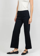 Elliott Lauren Control Stretch Wide Leg Pant with Grommets - Black