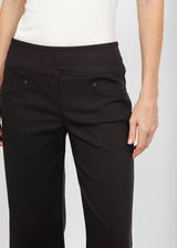 Elliott Lauren Control Stretch Wide Leg Pant with Grommets - Chocolate