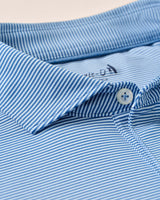 Lyndonn Striped Performance Jersey Polo - Kona Lake
