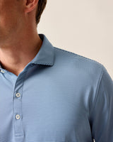Lyndonn Striped Performance Jersey Polo - Kona Lake