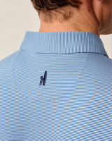 Lyndonn Striped Performance Jersey Polo - Kona Lake