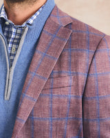 Printed Knit Stretch Sport Coat - Abby Pane - Mocha