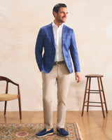 Donington Plaid Knit Sport Coat - Lapis