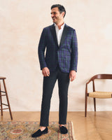 Del Mar Plaid Knit Sport Coat - Black