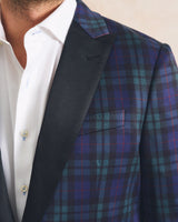 Del Mar Plaid Knit Sport Coat - Black
