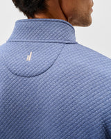 Rockwells Diamond-Quilted Henley Pullover - Laguna Blue