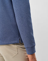 Rockwells Diamond-Quilted Henley Pullover - Laguna Blue