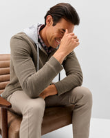 Jersey Hooded Shacket - Tan