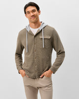 Jersey Hooded Shacket - Tan
