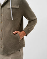 Jersey Hooded Shacket - Tan