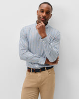 Everyday Performance Button Down Shirt - Brunswick Pane - Helios Blue