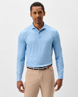 Performance Featherweight Long Sleeve Polo - Track Stripe - Sailor