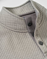 Rockwells Diamond-Quilted Henley Pullover - Smoke