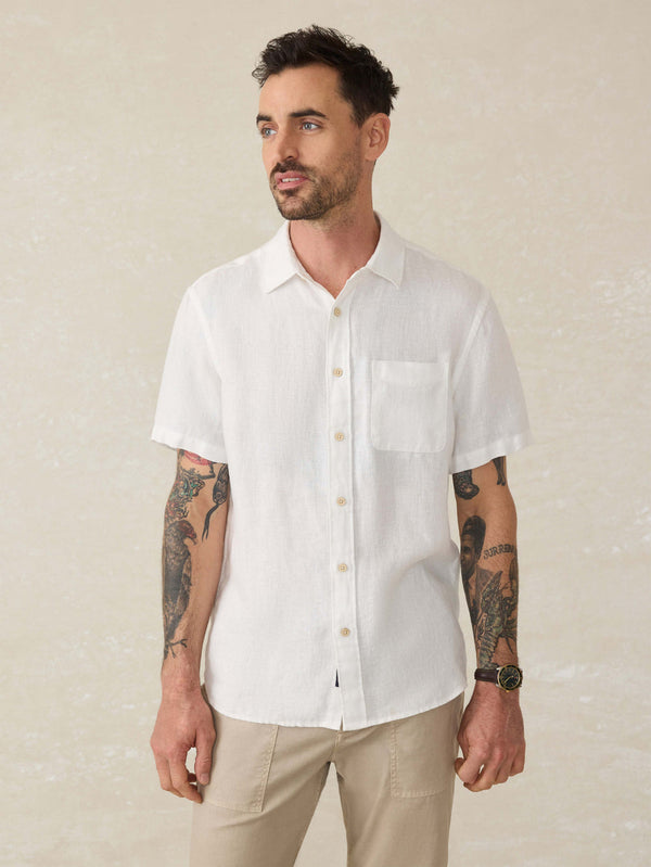 Short-Sleeve Palma Linen Shirt - Oak Hall