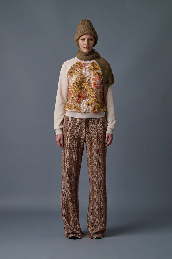 Sun Floral Sequin Pullover