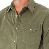 Criquet Corduroy Pearl Snap - Olive