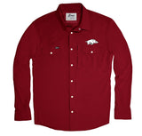 Arkansas Tailgater Long Sleeve Snap Shirt - Crimson