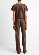 High Waist Fluid Satin Bias Pant