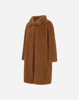 Herno Faux Fur Stand Collar Coat - Camel