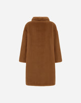 Herno Faux Fur Stand Collar Coat - Camel