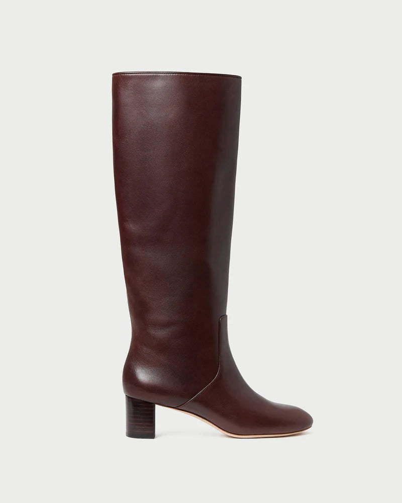 Gia Tall Mid-Heel Boot With Almond Toe - Oak Hall