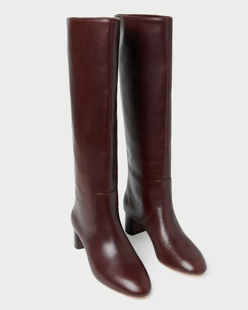 Gia Tall Mid-Heel Boot With Almond Toe - Oak Hall
