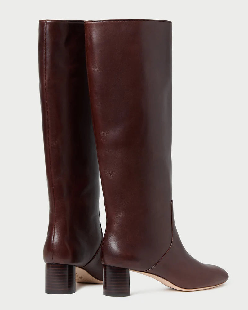 Gia Tall Mid-Heel Boot With Almond Toe - Oak Hall