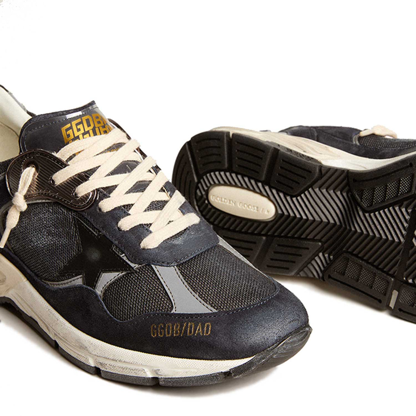 ★Golden ★Dad-Star★ Women's Dad-Star in dove gray mesh and suede