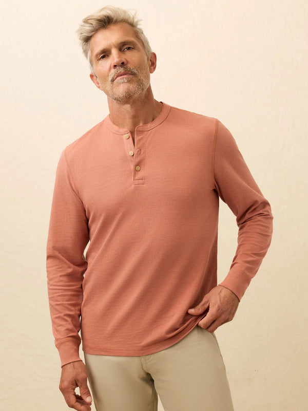 Long Sleeve Waffle Henley