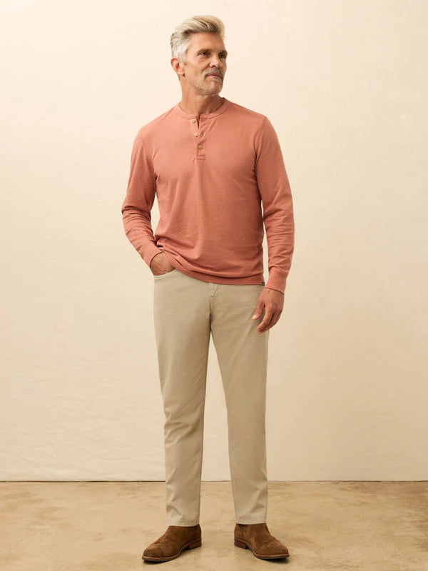 Long Sleeve Waffle Henley