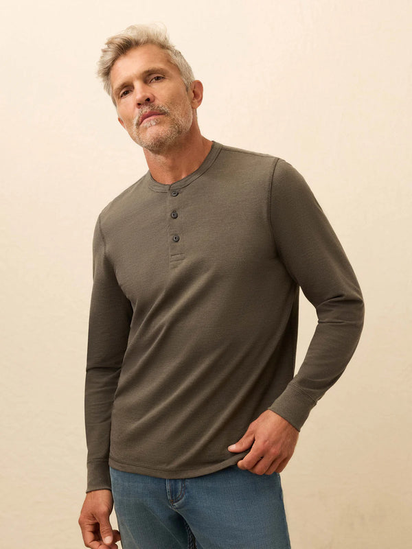 Long Sleeve Waffle Henley