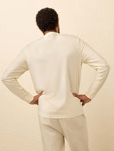 Faherty Long Sleeve Waffle Henley - Snow