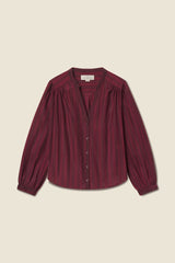 Pauline Blouse - Garnet Stripe