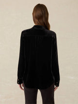 Stretch Silk Velvet Genevieve Shirt - Oak Hall