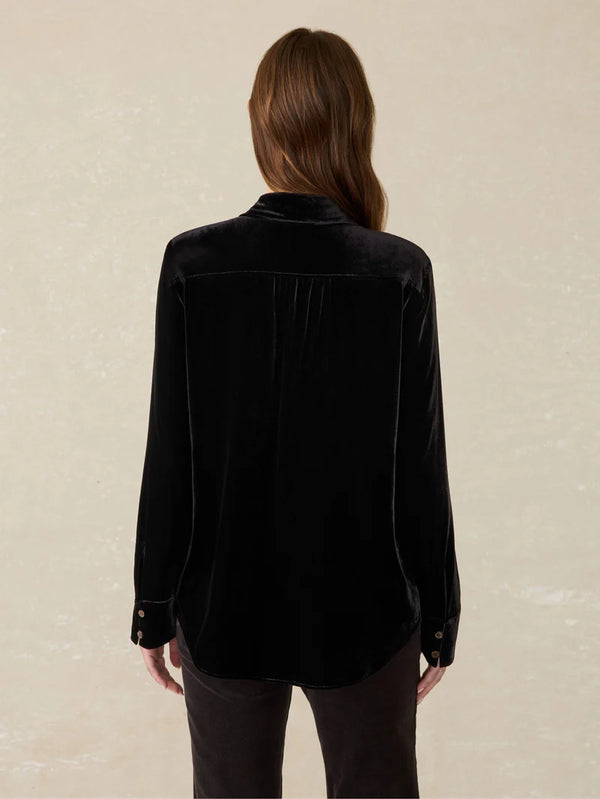 Stretch Silk Velvet Genevieve Shirt - Oak Hall