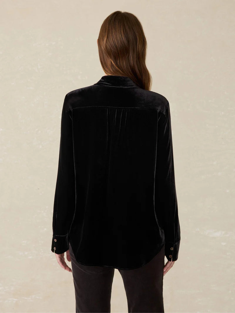 Stretch Silk Velvet Genevieve Shirt - Oak Hall