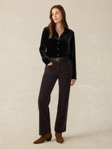 Stretch Silk Velvet Genevieve Shirt - Oak Hall