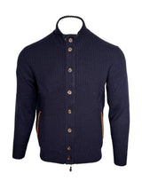 Duchally Waffle Stitch Cardigan - Navy