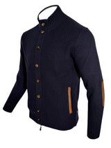 Duchally Waffle Stitch Cardigan - Navy