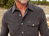 Criquet Corduroy Pearl Snap - Charcoal