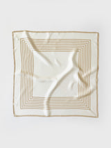 Lescarf Stripe Scarf - White & Sand