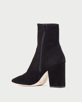 Isla Black Suede Slim Ankle Bootie