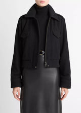 Cropped Wool Blend Jacket