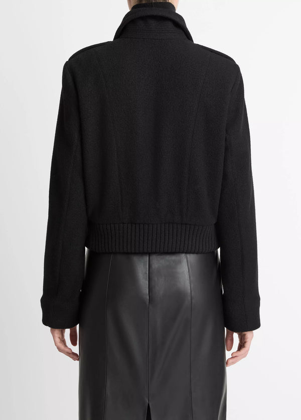 Cropped Wool Blend Jacket